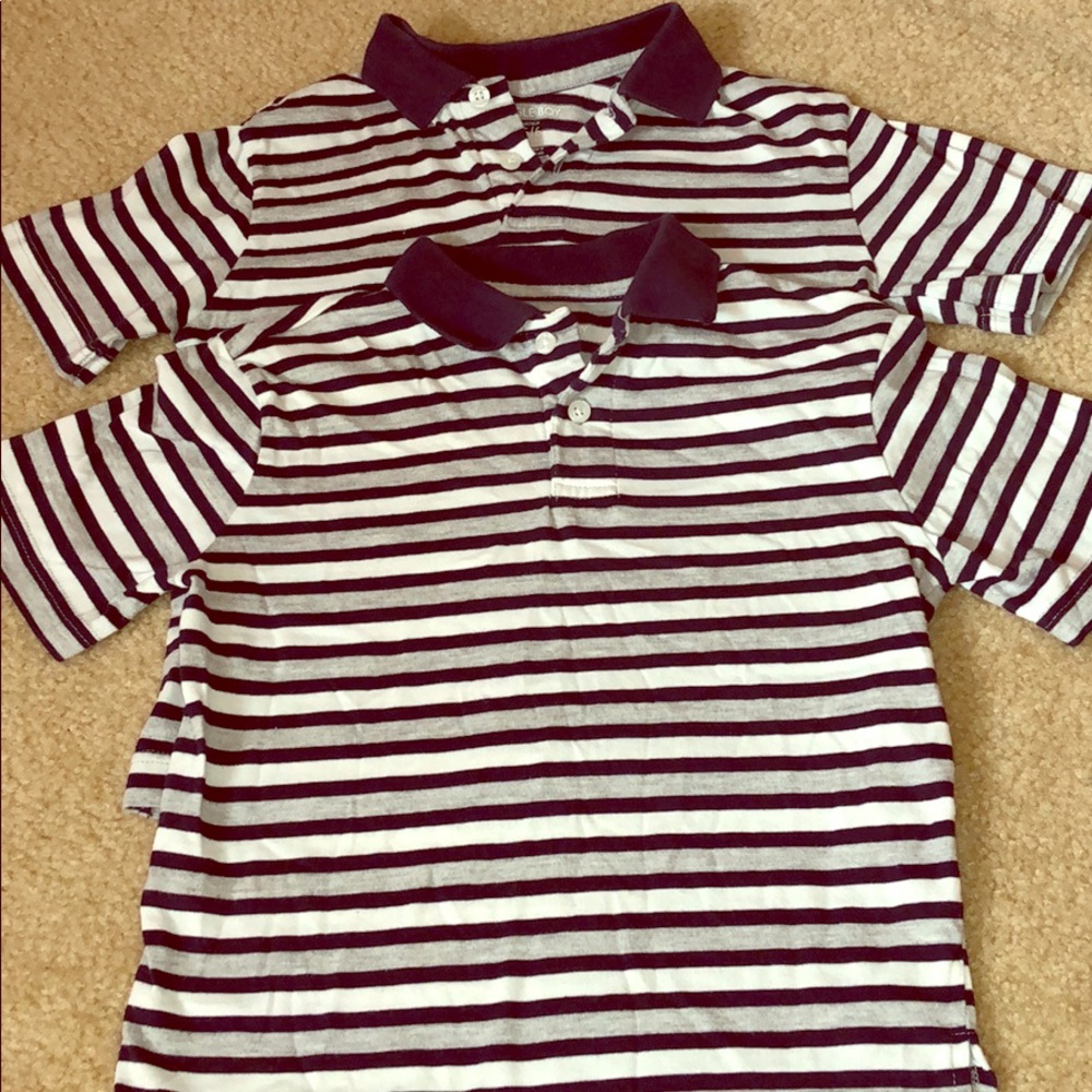 TWIN BOYS - 2 Bugle Boy Stripe Polos - Size 5/6